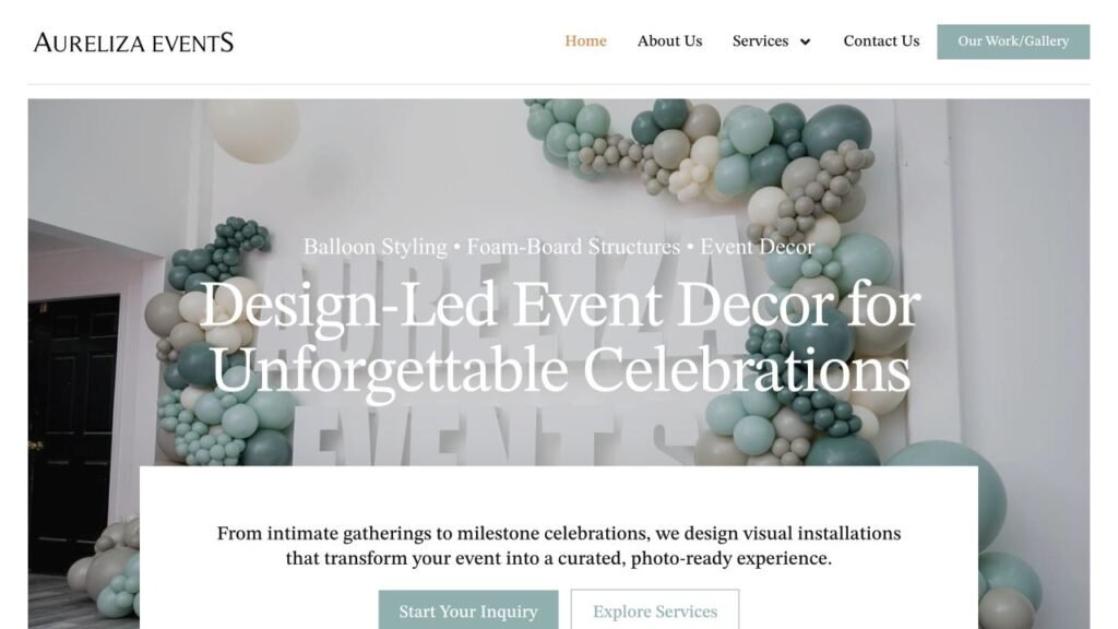 Aureliza Events website