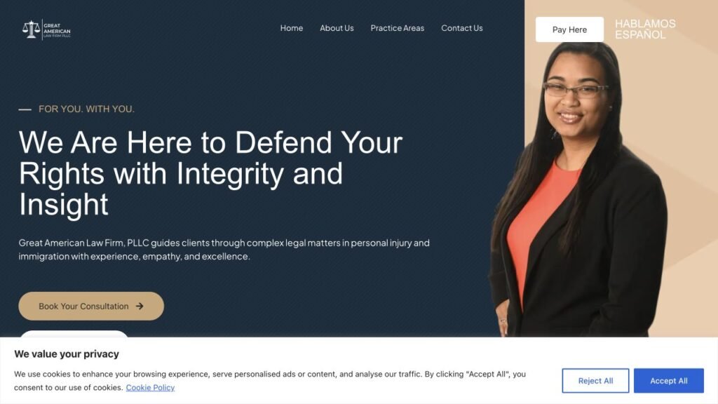 Great American Law Firm website
