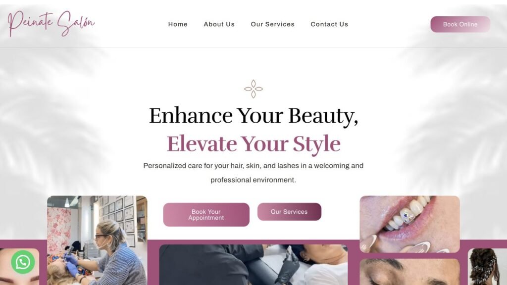 Peínate Salon website