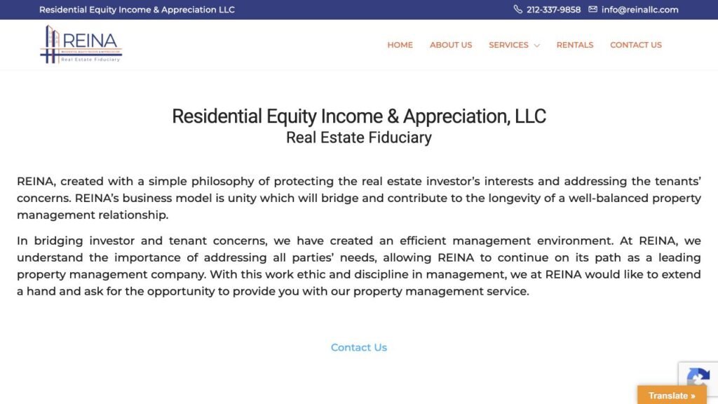 Reina LLC website