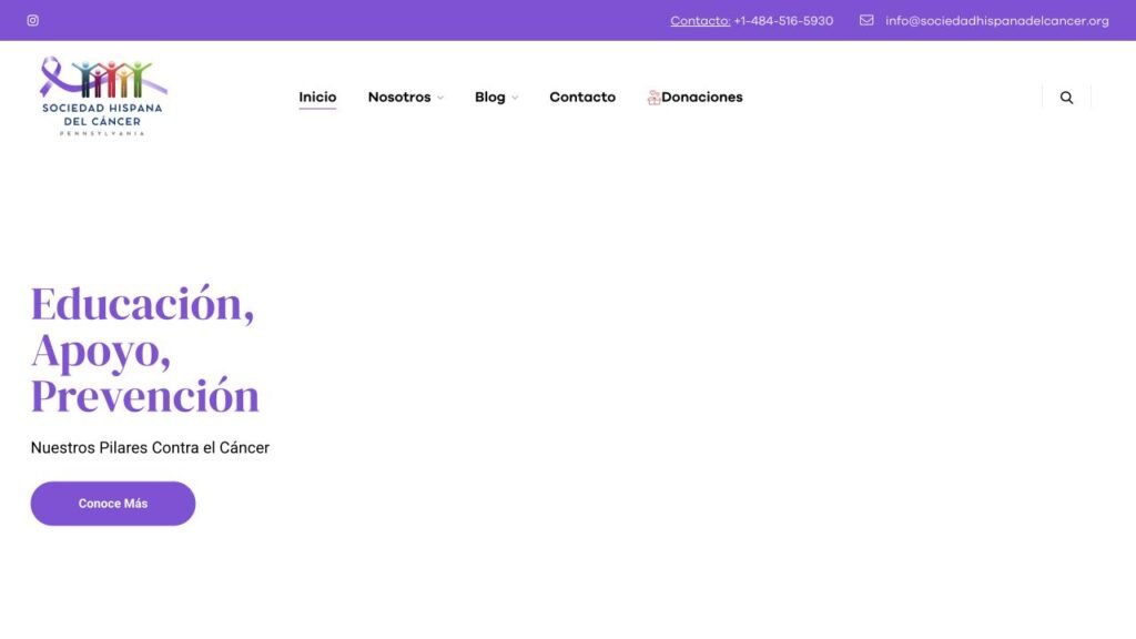 Sociedad Hispana del Cáncer website