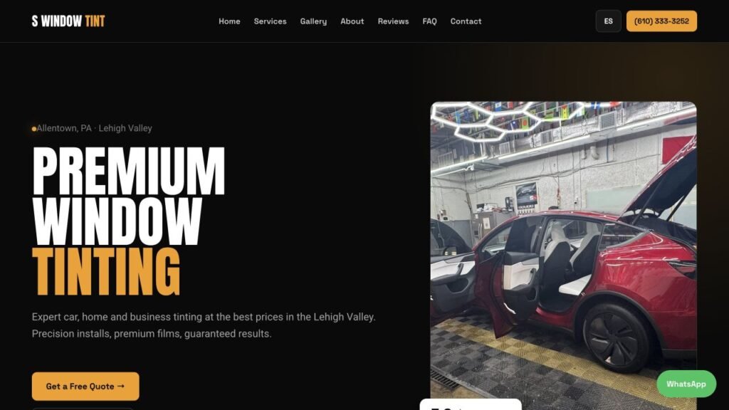 S Window Tint website